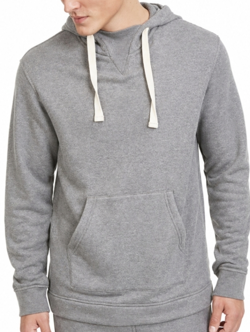 UGG Terrell Hoodie Light Grey Kangaroo Pocket Pullover Knit Sweatshirt Mens Sz S